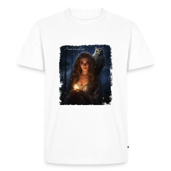 La fille au hibou - T-shirt Premium bio Homme - blanc - Devant - Nico (187cm)