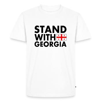 Stand with georgia - Men's Premium Organic T-Shirt - white - Front - Nico (187cm)