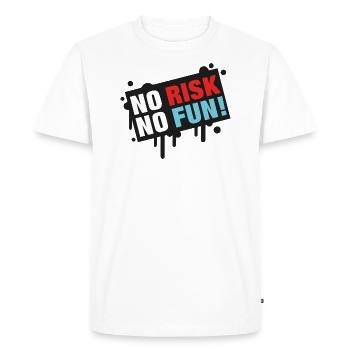 No Risk - No Fun! - Men's Premium Organic T-Shirt - white - Front - Nico (187cm)