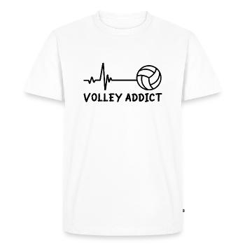 Volley addict - T-shirt Premium bio Homme - blanc - Devant - Nico (187cm)