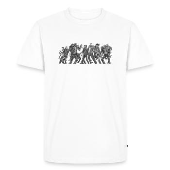 Road Warrior doing the Silly Walk - Männer Premium Bio T-Shirt - Weiß - Vorne - Nico (187cm)