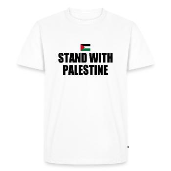 Stand with palestine - T-shirt Premium bio Homme - blanc - Devant - Nico (187cm)