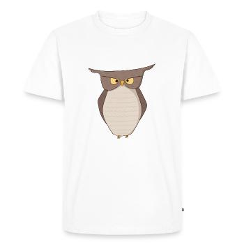 Hibou Owl nuit sagesse nature patrie cadeau - T-shirt Premium bio Homme - blanc - Devant - Nico (187cm)