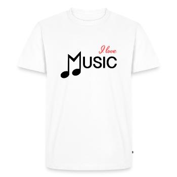 Notes de musique cadeau instrument de chant amour - T-shirt Premium bio Homme - blanc - Devant - Nico (187cm)