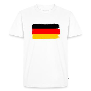 Allemagne Drapeau allemand Drapeau allemand Utilisé Regarder à la maison - T-shirt Premium bio Homme - blanc - Devant - Nico (187cm)