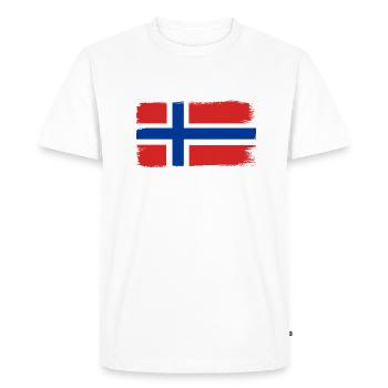 Drapeau de la Norvège Scandinavie Drapeau norvégien - T-shirt Premium bio Homme - blanc - Devant - Nico (187cm)