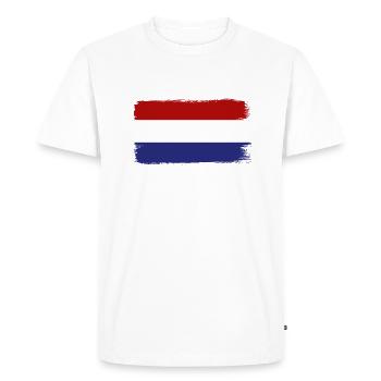 Drapeau des Pays-Bas Hollande Drapeau néerlandais - T-shirt Premium bio Homme - blanc - Devant - Nico (187cm)