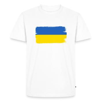 Ukraine Flag Vintage Ukrainian Flag Used Look - T-shirt Premium bio Homme - blanc - Devant - Nico (187cm)