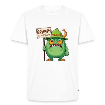Funny monster grumpy grumpy bad-tempered - Men's Premium Organic T-Shirt - white - Front - Nico (187cm)