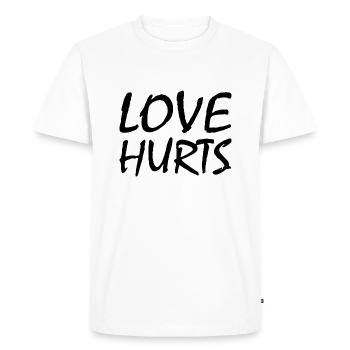 Love hurts - T-shirt Premium bio Homme - blanc - Devant - Nico (187cm)