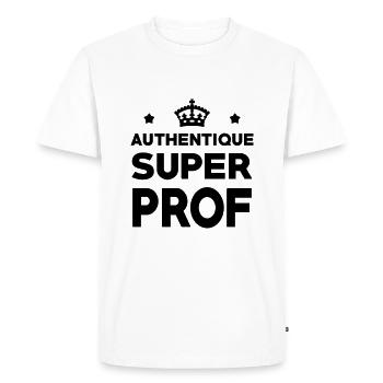 Authentique Super Prof - T-shirt Premium bio Homme - blanc - Devant - Nico (187cm)