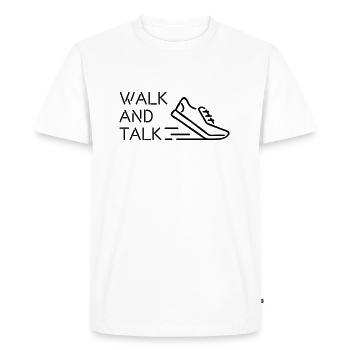 Walk and talk - Männer Premium Bio T-Shirt - Weiß - Vorne - Nico (187cm)