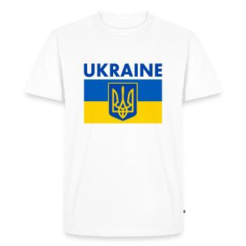Ukraine - T-shirt Premium bio Homme - blanc - Devant - Nico (187cm)