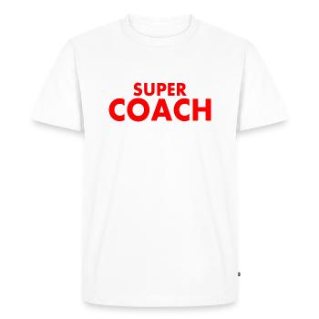 Coach - Men's Premium Organic T-Shirt - white - Front - Nico (187cm)
