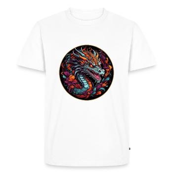 Colorful Colorful Dragon Dragon Portrait - Men's Premium Organic T-Shirt - white - Front - Nico (187cm)