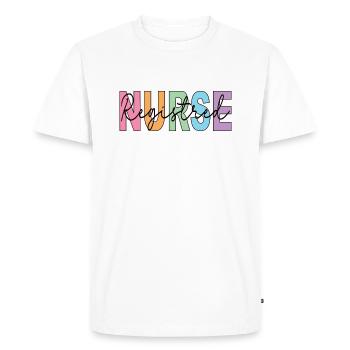 Chemise d’infirmière autorisée, infirmière personnalisée - T-shirt Premium bio Homme - blanc - Devant - Nico (187cm)