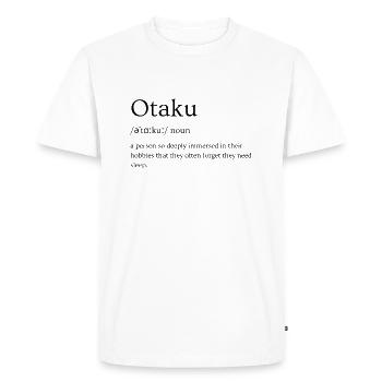 Definition of Otaku (Anime, Manga, Cosplay) - Men's Premium Organic T-Shirt - white - Front - Nico (187cm)