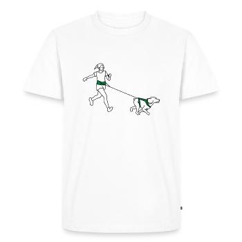 Canicross - Men's Premium Organic T-Shirt - white - Front - Nico (187cm)