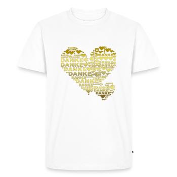 THANK YOU - Double Heart - Men's Premium Organic T-Shirt - white - Front - Nico (187cm)