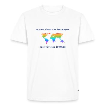 Rainbowworld - It's about the journey - Men's Premium Organic T-Shirt - white - Front - Nico (187cm)