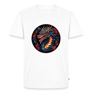 Colorful Dragon Dragon Portrait - Men's Premium Organic T-Shirt - white - Front - Nico (187cm)
