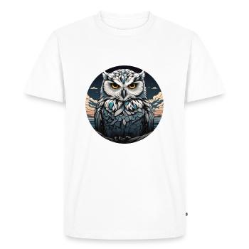 Snowy Owl Portrait Snowy Owl Owl Graphic - Men's Premium Organic T-Shirt - white - Front - Nico (187cm)