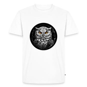Snowy Owl Portrait Snowy Owl Owl Graphic - Men's Premium Organic T-Shirt - white - Front - Nico (187cm)