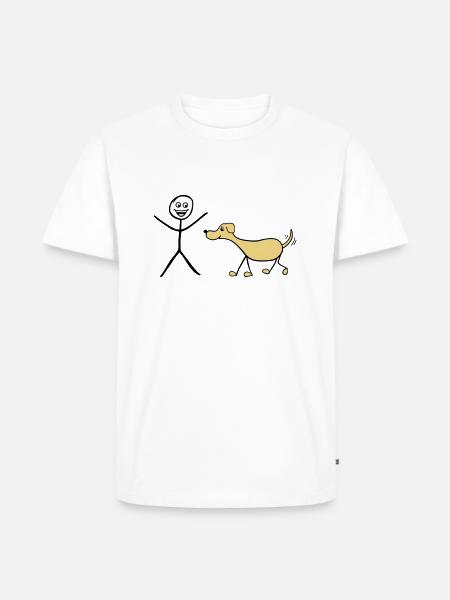 Ich und Hund - Männer Premium Bio T-Shirt - Weiß