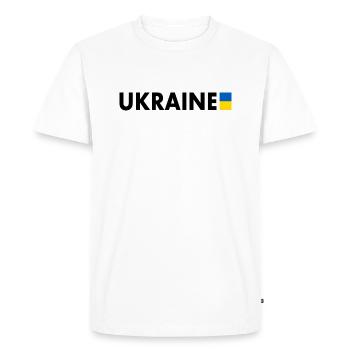 Ukraine - T-shirt Premium bio Homme - blanc - Devant - Nico (187cm)