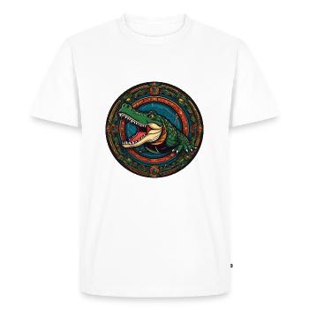 Portrait d’alligator Portrait de crocodile dans le style de la bande dessinée - T-shirt Premium bio Homme - blanc - Devant - Nico (187cm)