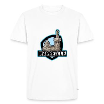 Logo Marseille - T-shirt Premium bio Homme - blanc - Devant - Nico (187cm)