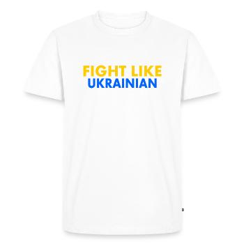Fight like ukrainian - T-shirt Premium bio Homme - blanc - Devant - Nico (187cm)