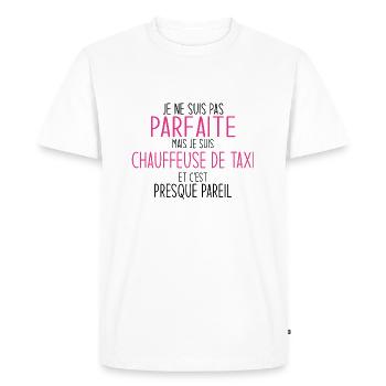 Chauffeuse de Taxis Design Fier pour Femme taxi - T-shirt Premium bio Homme - blanc - Devant - Nico (187cm)