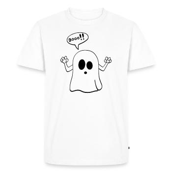 Fantôme halloween booo - T-shirt Premium bio Homme - blanc - Devant - Nico (187cm)