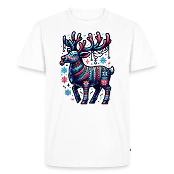 Cerf Moche Noël - T-shirt Premium bio Homme - blanc - Devant - Nico (187cm)