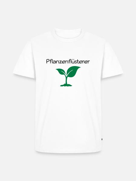 Pflanzenflüsterer - Männer Premium Bio T-Shirt - Weiß