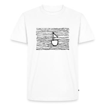 Bateau dans la mer - T-shirt Premium bio Homme - blanc - Devant - Nico (187cm)