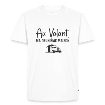 Au Volant, Ma Deuxième Maison - T-shirt Premium bio Homme - blanc - Devant - Nico (187cm)