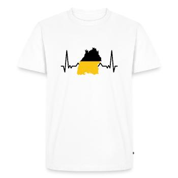 Baden Württemberg Heartbeat Flag Stuttgart Pulse - T-shirt Premium bio Homme - blanc - Devant - Nico (187cm)