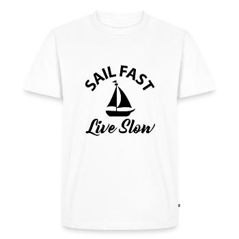 Sail Fast-Live Slow Sailing Shirt & Gift - Men's Premium Organic T-Shirt - white - Front - Nico (187cm)