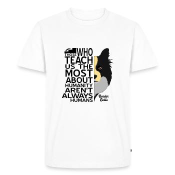 Border Collie - T-shirt Premium bio Homme - blanc - Devant - Nico (187cm)