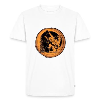 Aïkido - T-shirt Premium bio Homme - blanc - Devant - Nico (187cm)