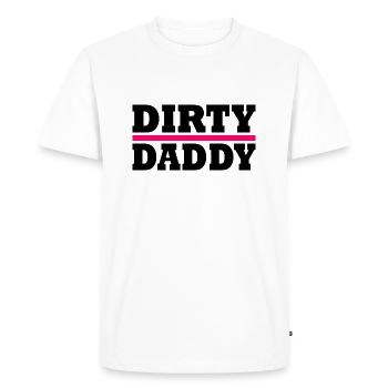 Dirty daddy - Men's Premium Organic T-Shirt - white - Front - Nico (187cm)