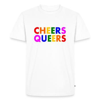 Cheers queers - T-shirt Premium bio Homme - blanc - Devant - Nico (187cm)