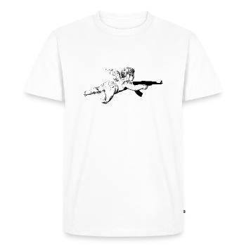 Ange avec AK-47 - T-shirt Premium bio Homme - blanc - Devant - Nico (187cm)