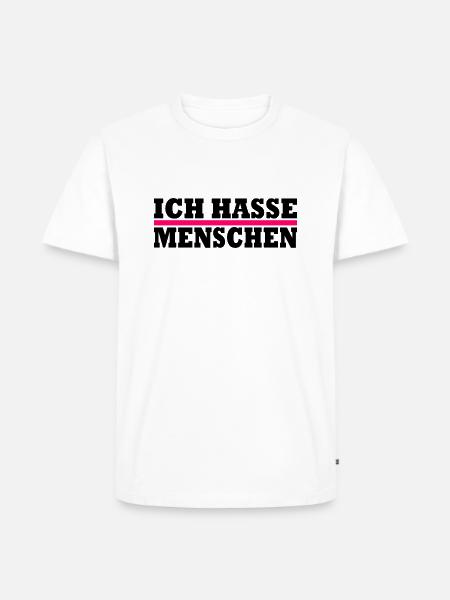 Ich hasse menschen - Männer Premium Bio T-Shirt - Weiß