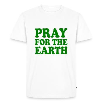 Pray for the earth - T-shirt Premium bio Homme - blanc - Devant - Nico (187cm)