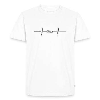 Battements de cœur de grand-mère - T-shirt Premium bio Homme - blanc - Devant - Nico (187cm)