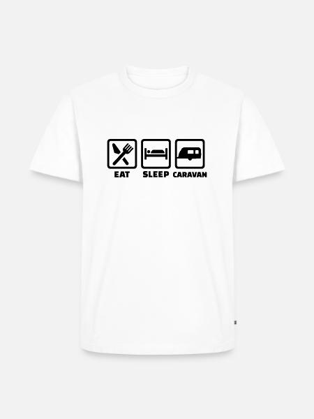 Eat Sleep Caravan - T-shirt Premium bio Homme - blanc