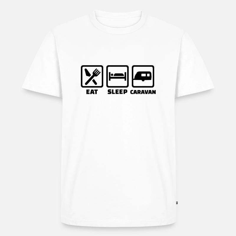 Caravan - Männer Premium Bio T-Shirt - Weiß